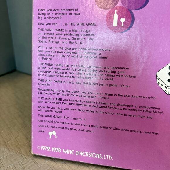 The Wine Game 1972 1978 Vintage Board Game Wine Diversions COMPLETE - Picture 3 of 10